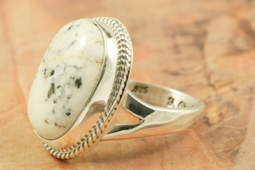 White Buffalo Turquoise Ring